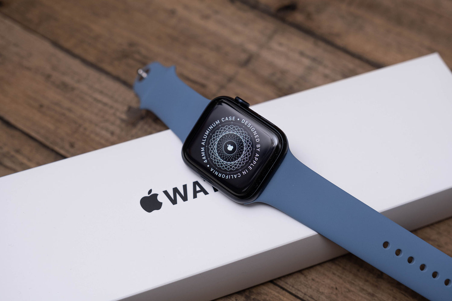 Apple Watch with blue band