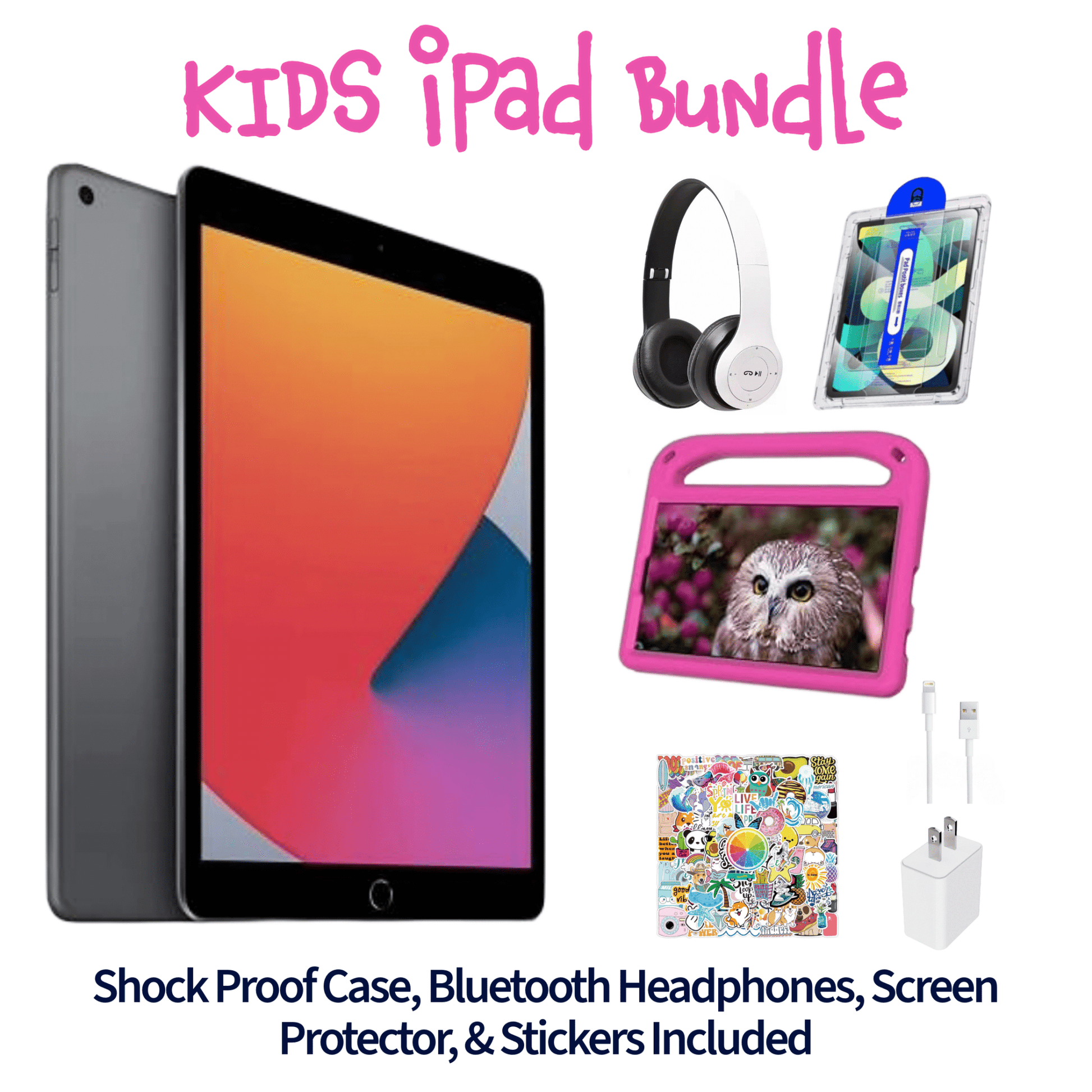 Apple iPad 9 Kids Bundle for Girls - 64GB - Wi - Fi - 10.2 - Space Gray - (2021) | TekReplay