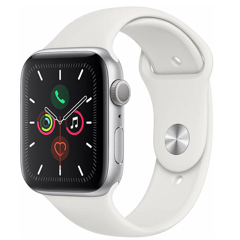 Apple Watch Series 5 44mm GPS - Silver Aluminum Case - White Sport Band (2019)