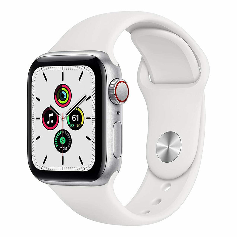 Apple Watch SE 40mm GPS + Cellular Unlocked - Silver Aluminum Case - White Sport Band (2020)