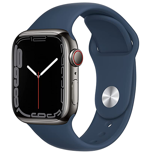 Apple Watch Series 7 41mm GPS + Cellular Unlocked - Graphite Stainless Steel Case - Midnight Sport Band (2021)