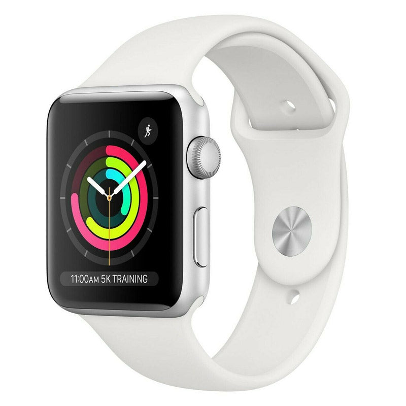Apple Watch Series 3 42mm GPS - Silver Aluminum Case - White Sport Band (2017)