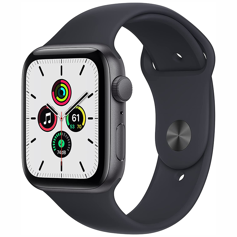 Apple Watch SE 44mm GPS + Cellular Unlocked - Space Gray Aluminum Case - Black Sport Band (2020)