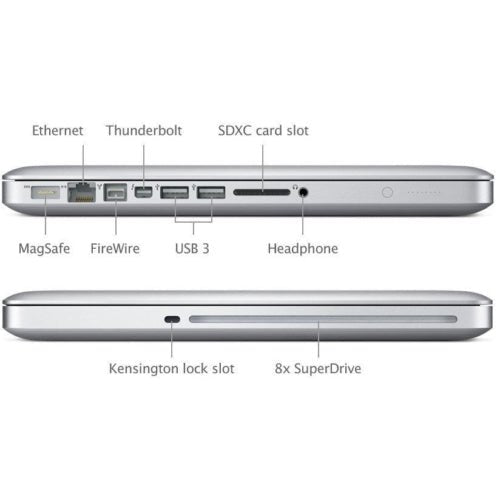 Apple MacBook Pro Laptop Core i7 2.9GHz 8GB RAM 256GB SSD 13" Silver MD102LL/A (2012) - TekReplay