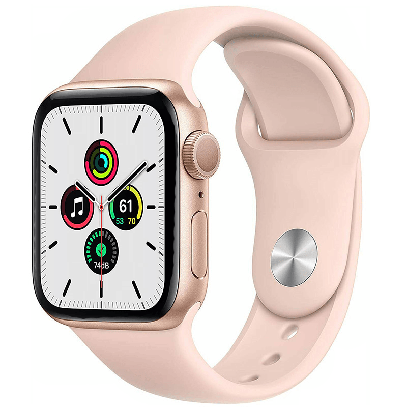 Apple Watch SE 44mm GPS - Gold Aluminum Case - Pink Sport Band (2020) - TekReplay