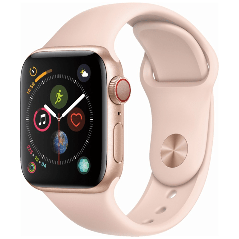 Apple Watch Series 4 40mm GPS + Cellular Unlocked - Gold Aluminum Case - Pink Sport Band (2018) - TekReplay