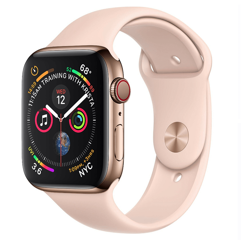 Apple Watch Series 4 40mm GPS + Cellular Unlocked - Gold Stainless Steel Case - Pink Sport Band (2018) - TekReplay