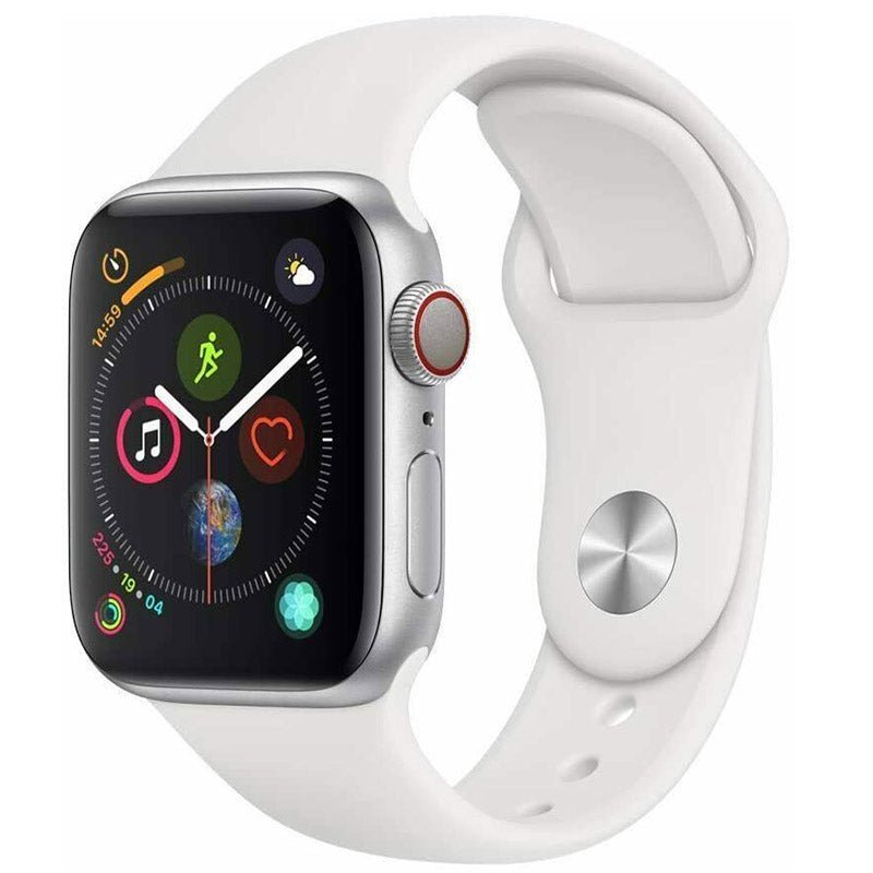 Apple Watch Series 5 40mm GPS + Cellular Unlocked - Silver Aluminum Case - White Sport Band (2019) - TekReplay