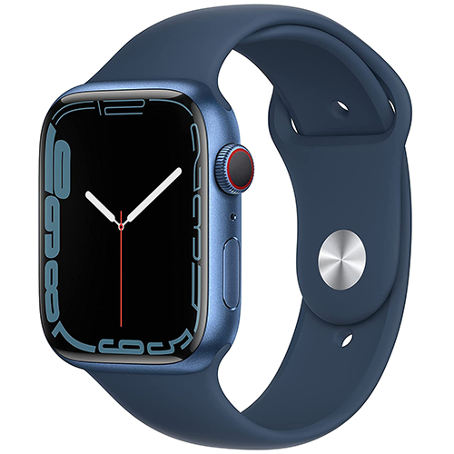 Apple Watch Series 7 41mm GPS + Cellular Unlocked - Blue Aluminum Case - Blue Sport Band (2021)