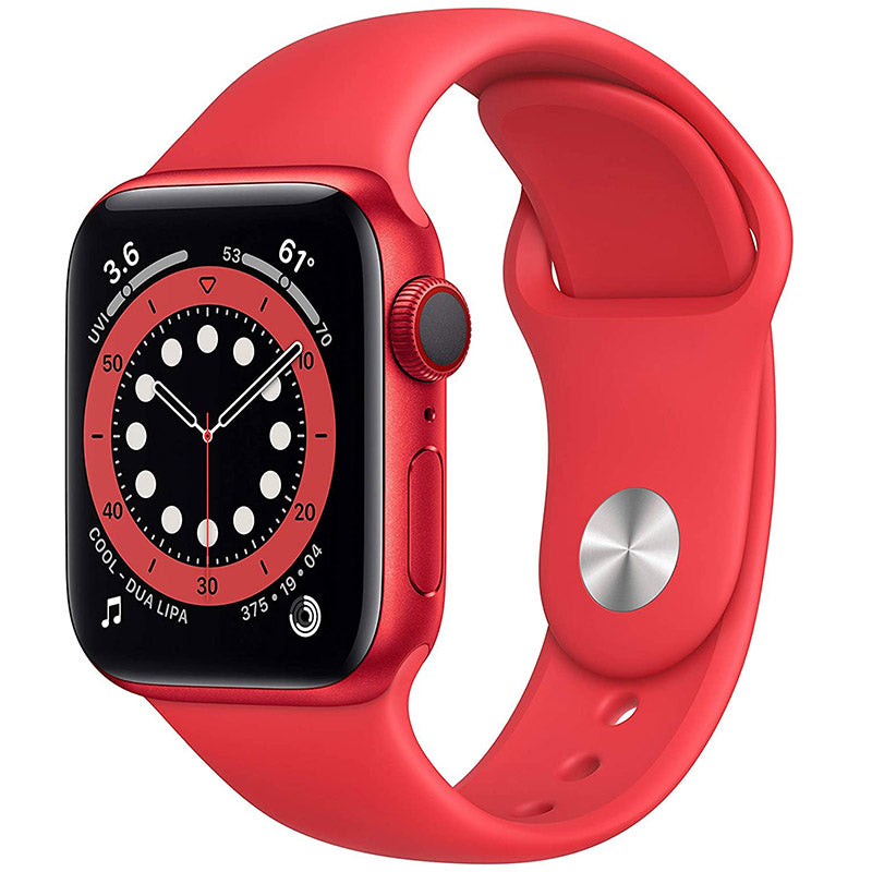 Apple Watch Series 6 44mm GPS + Cellular Unlocked - Red Aluminum Case - Red Sport Band (2020)